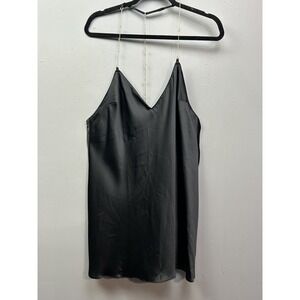 Victoria's Secret Dress Womens Large Black Satin Chain Strap Nightgown Slip NWT